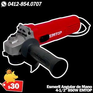 Esmeril Angular de Mano 4-1/2" 850W EMTOP - Modelo ULAG15854