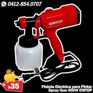 Pistola Eléctrica para Pintar Spray Gun 450W EMTOP - Modelo ULEG1A45