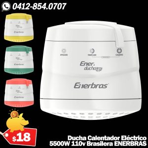 Ducha Regadera Eléctrica Brasilera 5500W 110V 3 Temperaturas ENERBRAS