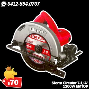 Sierra Circular 7-1/4" 1200W EMTOP - Modelo ULCW1512001