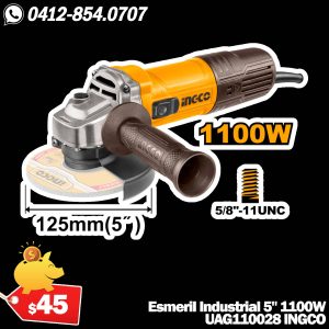 Esmeril Amoladora Industrial 5" 1100W INGCO - Modelo UAG110028